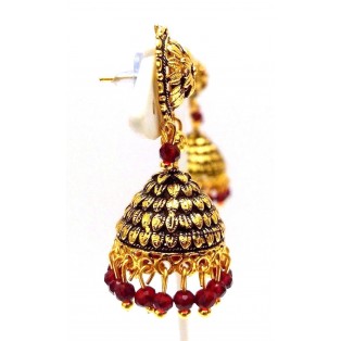 Golden Oxidized Earrings Jhumka Jhumki Jewelry Bollywood Drop Dangle Long E19